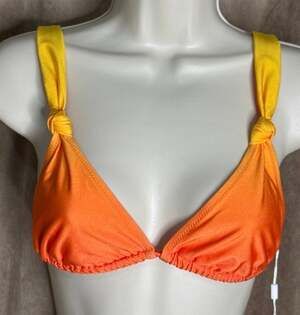 Solid & Striped Ellery Top Daffodil Coral Ombre Triangle Swim Bikini Top M NWT